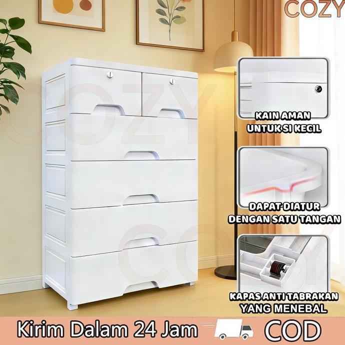 LADHUVHI COZY Lemari Pakaian Plastik Lemari Laci Plastik Lemari Laci /Kabinet Drawer Storage Cabinet
