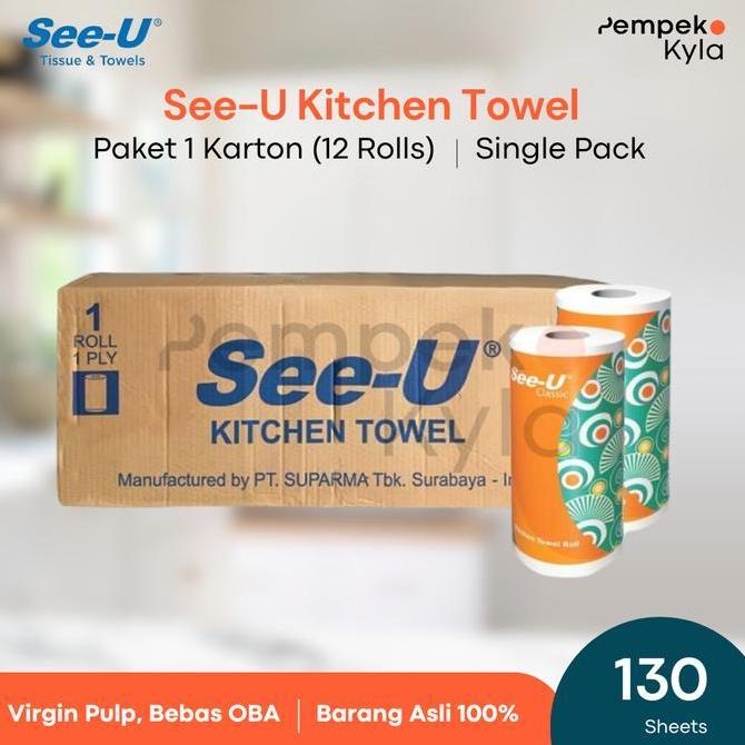 see u kitchen towel tissue single pack/see u kitchen towel karton 12pc