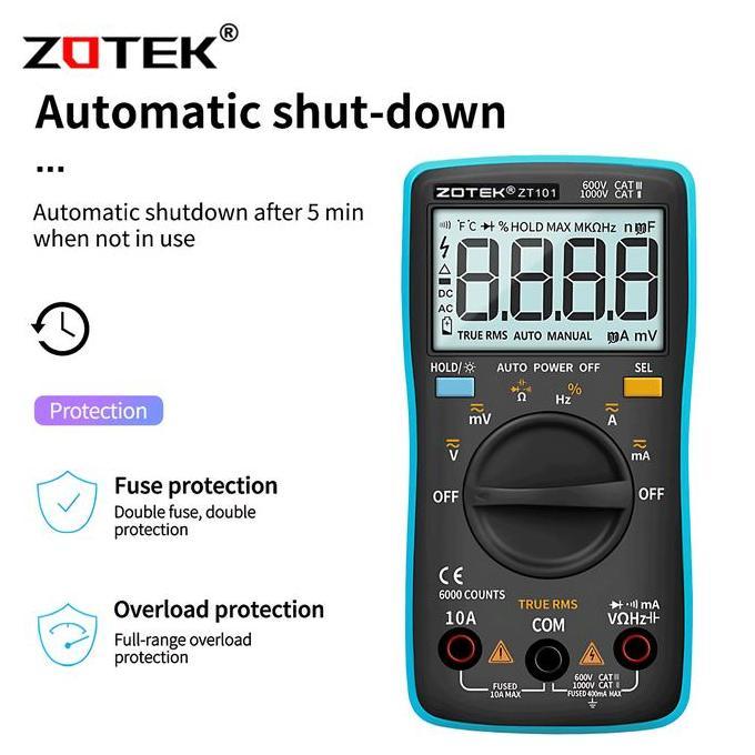 AVOMETER DIGITAL ZOTEK ZT101 / MULTITESTER DIGITAL ZOTEK ZT 101