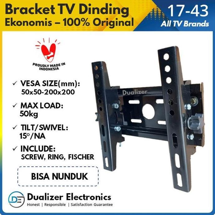 TERLARIS BRAKET BRACKET TV LED 28 32 40 42 43 INCH LG SAMSUNG XIAOMI MI TV