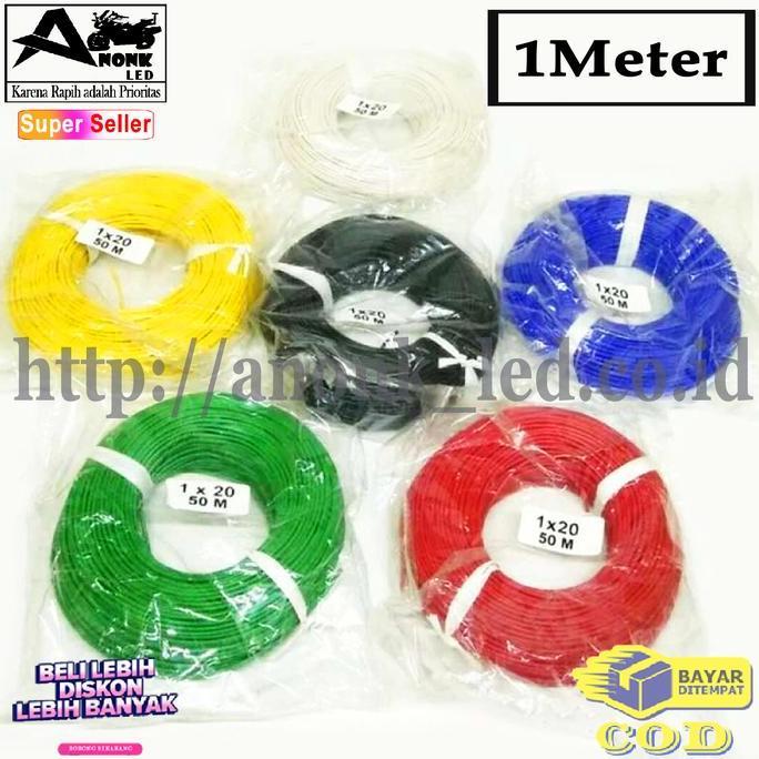 Promo Kabel Serabut Kecil 1Mm 1X20 / Kabel Tunggal Serabut 1X20 (Permeter) Tembaga Cod
