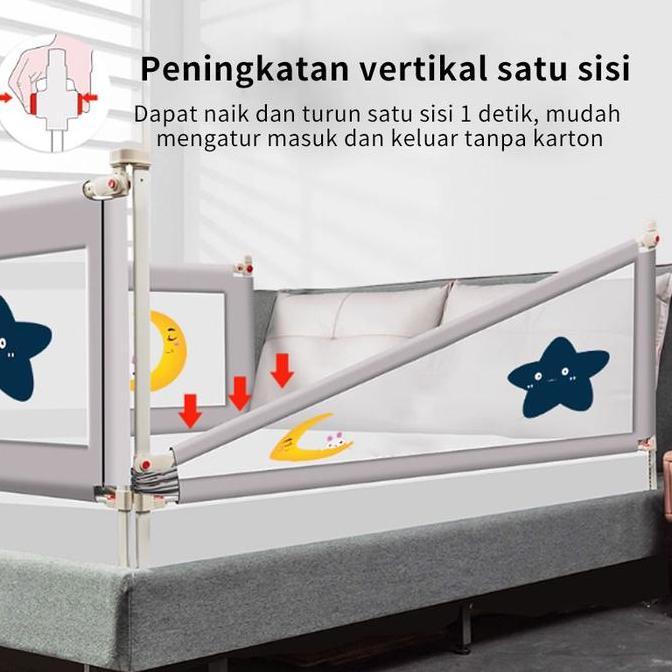 VERNIZCO Baby Bedrail Baby Bed Rail Safety Guard Bedguard Fence Extra Tall Pembatas Pengaman Pagar K