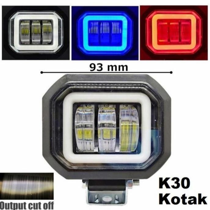 Lampu Tembak Sorot Led K30 3Mata 30 Watt Kotak Cwl Motor Mobil