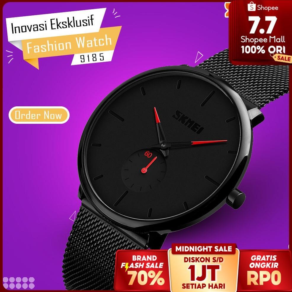 Jam Tangan Pria SKMEI Original 9185 Analog Rantai Pasir