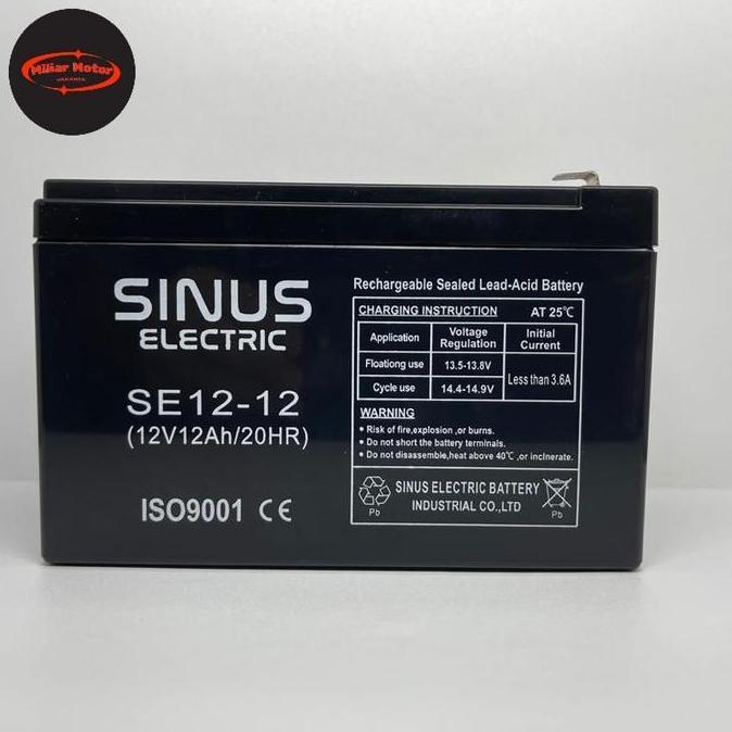 TERLARIS - Aki Kering UPS Sepeda Listrik Sinus 12V 12Ah VRLA Battery Mr Jackie