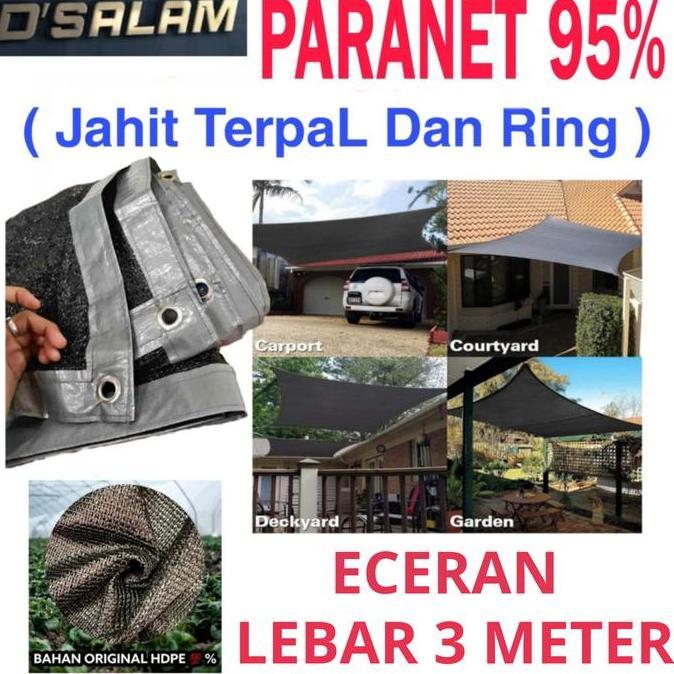 QINGACHO Paranet 95% Grade A JAHIT TERPAL + RING ( eceran ) Lebar 3 meter PARANET