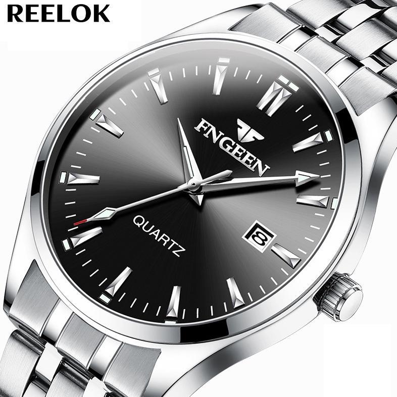 FNGEEN 2111 Jam Tangan Pria Original Anti Air Luxury Stainless Steel Fashion Quartz Watch Terbaru
