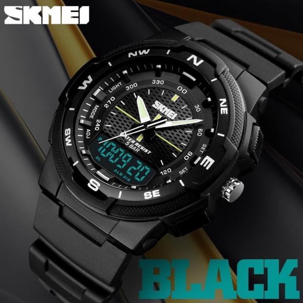 Jam Tangan Pria / SKMEI AD 1454 Rubber Men LED / Jam Tangan Analog Digital / SKMEI 1454