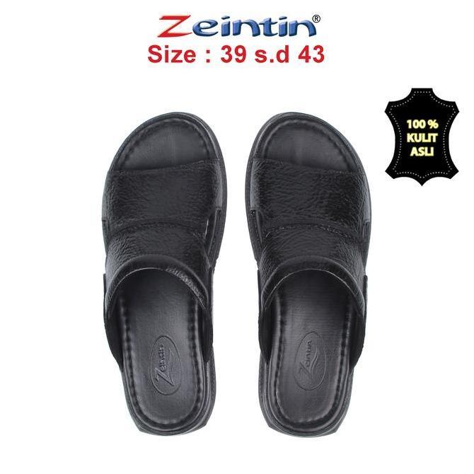 Zeintin - Sandal Pria Bahan Kulit Fashion Cowok ZEINTIN BK Sendal Jepit TP