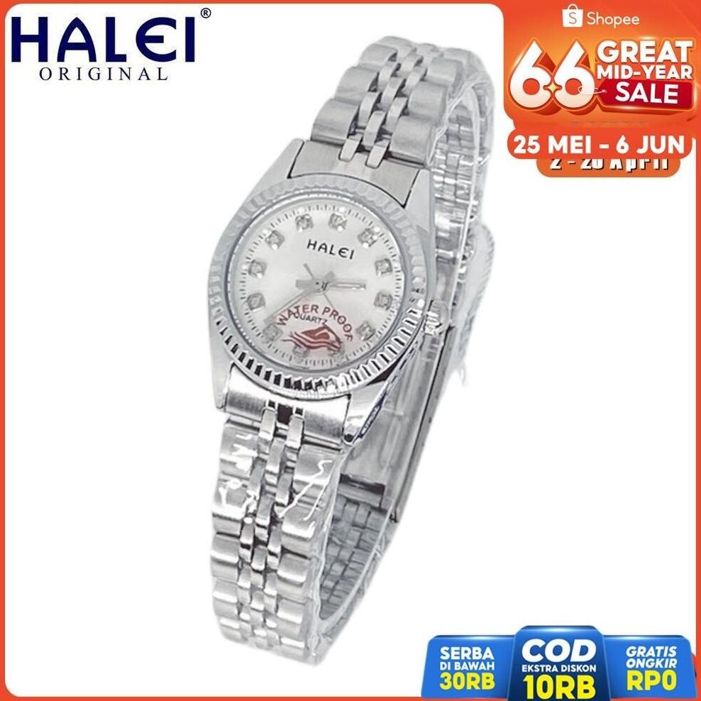 HALEI AH356L Jam Tangan Wanita Anti Air Kuarsa Antik FormalRantai Stainless Jam Tangan CewekOriginal
