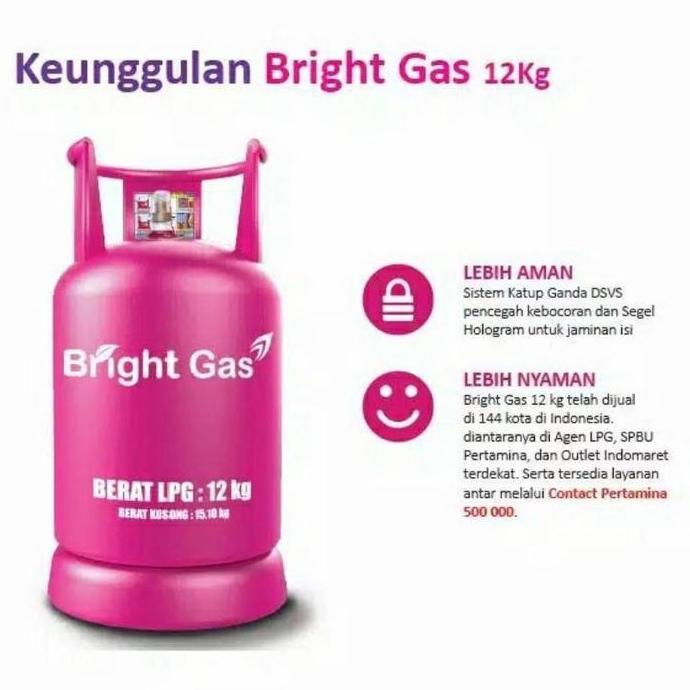 BERKUALITAS - Tabung Bright Gas 12kg + isi Tabung Pink 12kg + isi