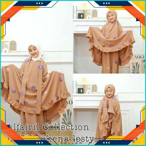 Diskon Lebaran (Cod) Mukenah Anak Tali Lesty 3In1 Crinkle Bordir Usia 610 Tahun Ori Alfajril Mukenah