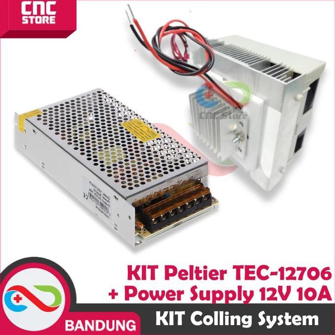 COOLING SYSTEM KIT PELTIER TEC-12706 WITH POWER SUPPLY 12V 10A
