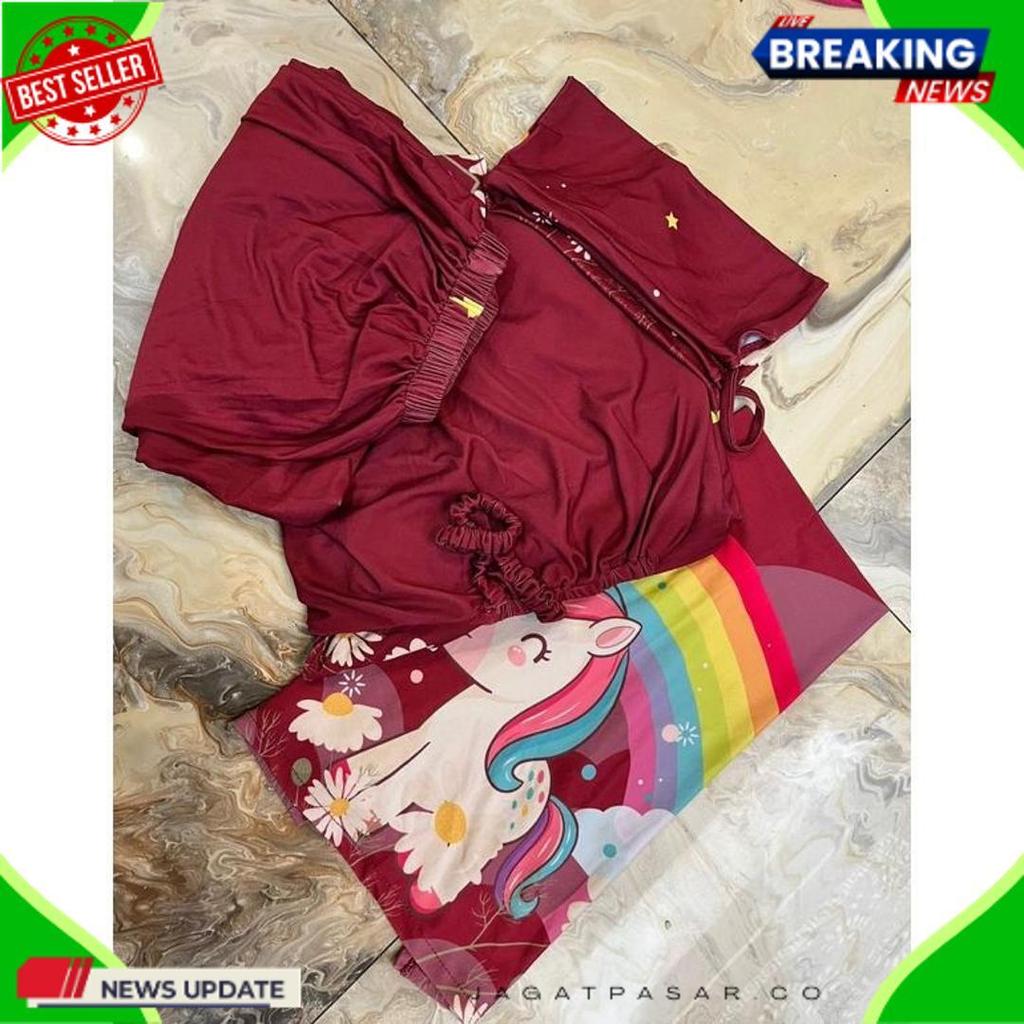 Diskon Lebaran Mukenah Anak Karakter Unicorn / Mukenah Anak / Mukena Anak Lucu / Mukenah Anak Sd / M