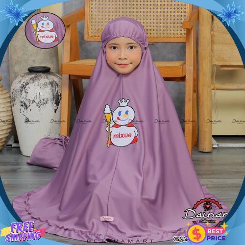 Diskon Lebaran Mukena Anak Karakter Terbaru Usia 5-9 Tahun Jersey Zoya, Mukena Mixue, Mukena Cinnamo