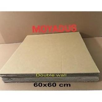 kardus/karton/box. Dus Lembaran 60 x 60cm Double Wall.