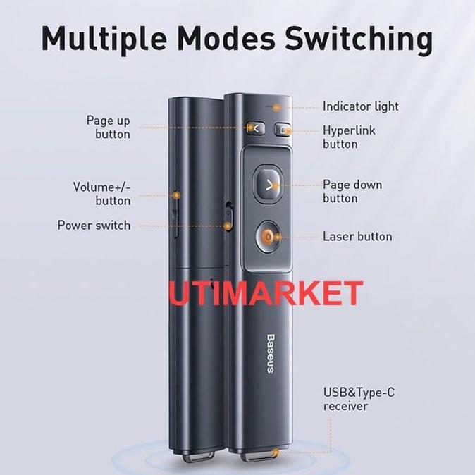 Laser pointer wireless presenter baseus