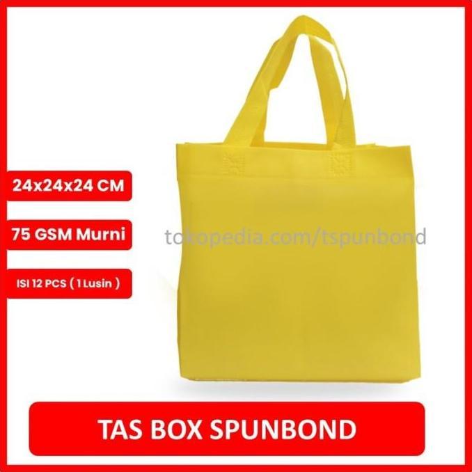 TAS SPUNBOND 24x24x24 / Tas Nasi Kotak / Tas Kotak (kuning)