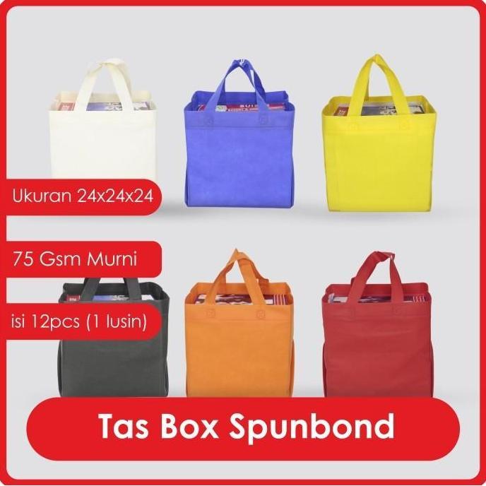 TAS SPUNBOND ukuran 24x24x24 / Tas Nasi Kotak (hitam)