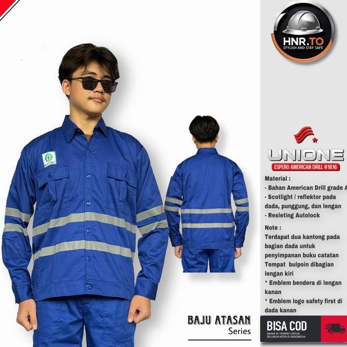baju safety atasan warna biru full