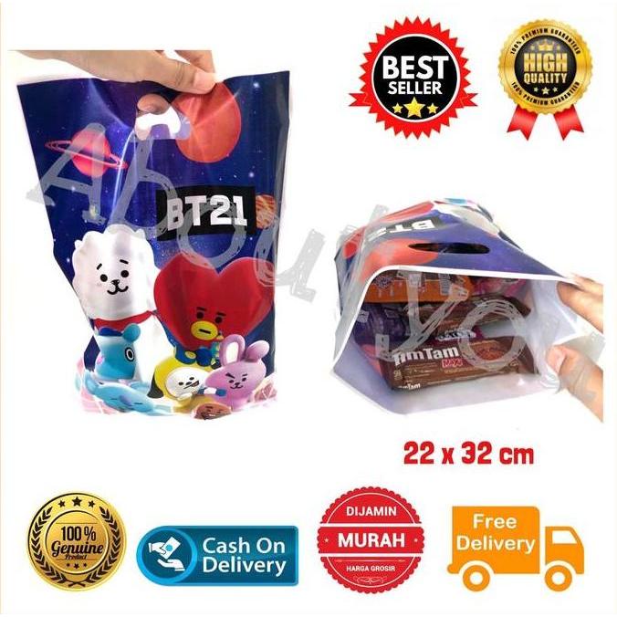 10 Tas Plastik Ulang Tahun Anak OPP plastik Tas BOLONG Ultah Karakter