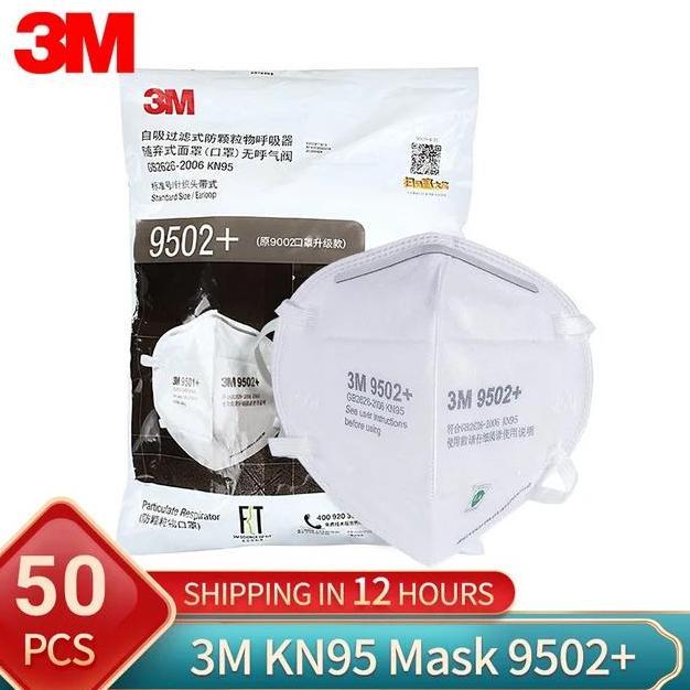 Masker 3M 9502+ KN95 N95 Headloop Hijab Bag 50 Pcs