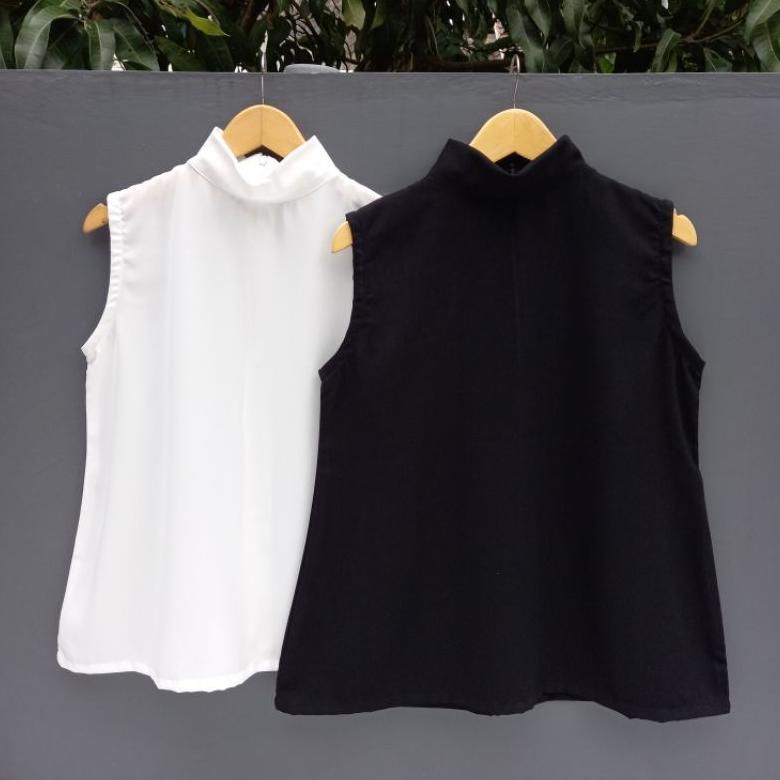 Bayka - Inner Turtleneck Sleeveless Tanpa Lengan Flowy Daleman Basic Manset Buntung Atasan Pendek Wa