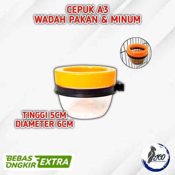 CEPUK BULAT A3 WADAH PAKAN MINUM BURUNG CEPUK BULAT A3 ANTI TUMPAH murah