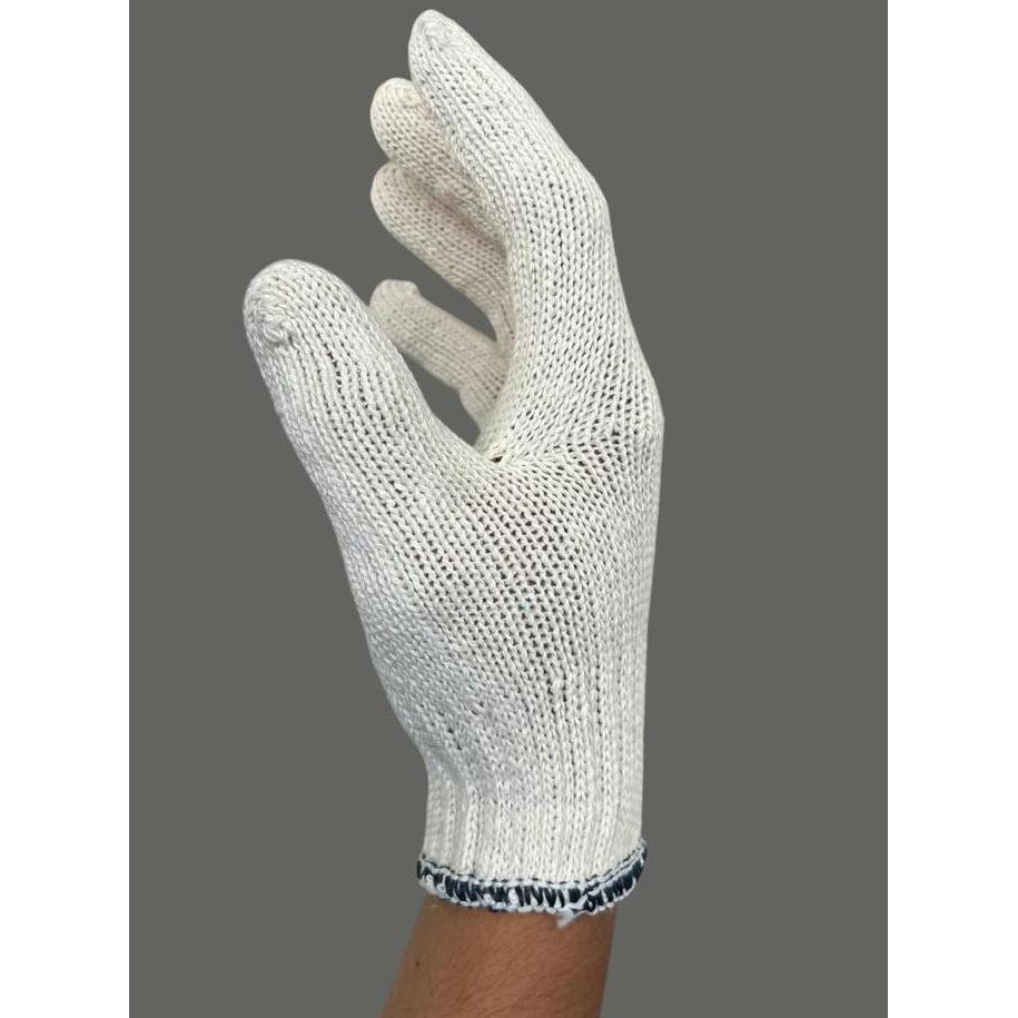 Sarung Tangan Benang 5 Putih TIGER - Sarung Tangan Cotton List Navy