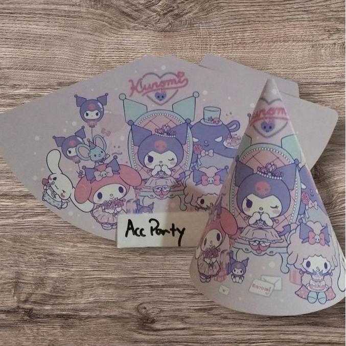 Topi Koboy Ulang Tahun Karakter Kuromi 10pcs / Topi Ulang Tahun Aksesoris