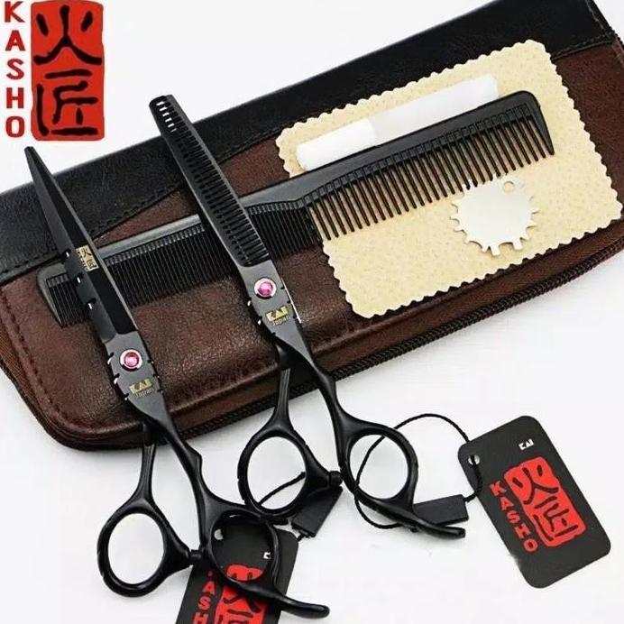 Set Gunting Rambut Kasho KAI Original Jepang / Gunting Sasak / Gunting