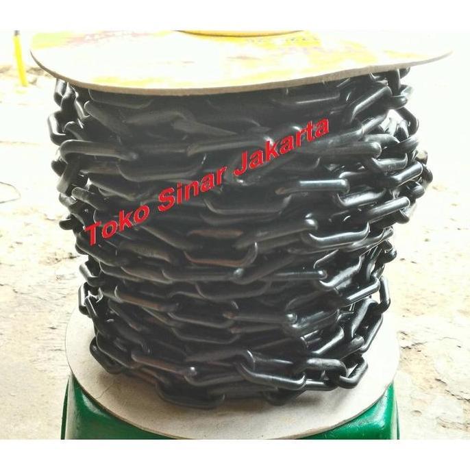 Rantai Plastik 8 mm HITAM METER PERMETER METERAN Rante Pembatas Batas Jalan Talang Air Hujan Penghub