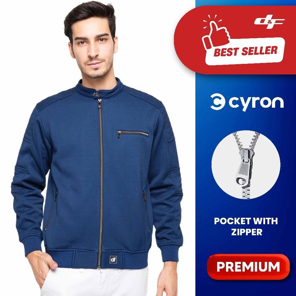 TERMURAH d&f CVC Jaket pria bomber cut & sewn - Navy