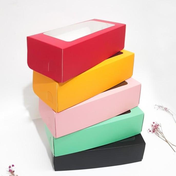 Dus Kue Box Kue Kotak Kue Dus Brownies Laminasi Jendela Variasi Warna