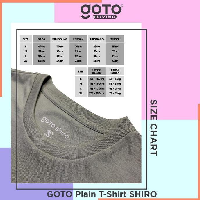 RELMARAMA Goto Shiro T-Shirt Baju Polos Kaos Pria Wanita Unisex Supima Cotton