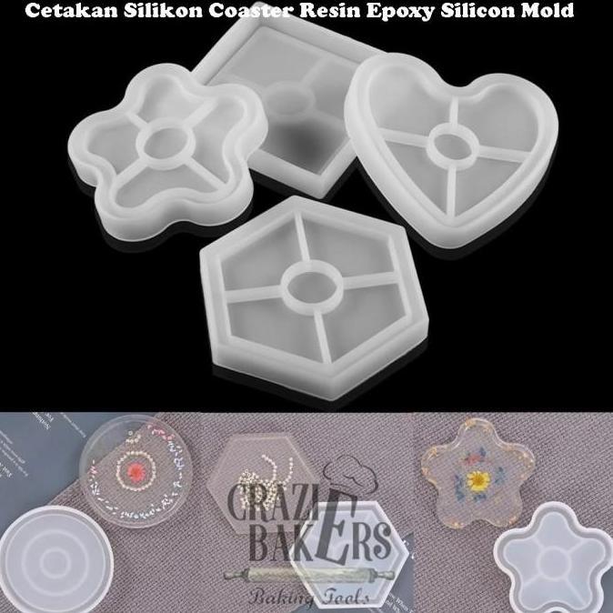 Cetakan Silikon Coaster Resin Epoxy Silicon Mold