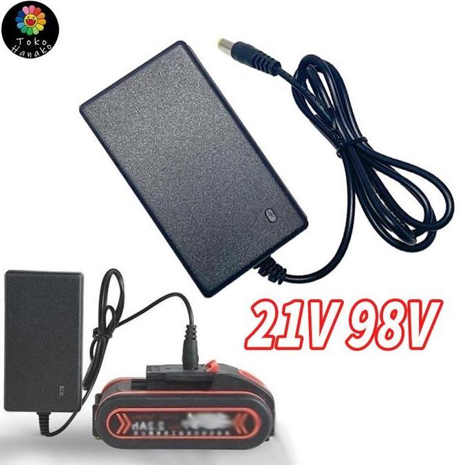 WASEUKA Charger Bor Cordless 21v-98v Wide Voltage Charger Bor Baterai Chordless Impact Wrench Bor Ge