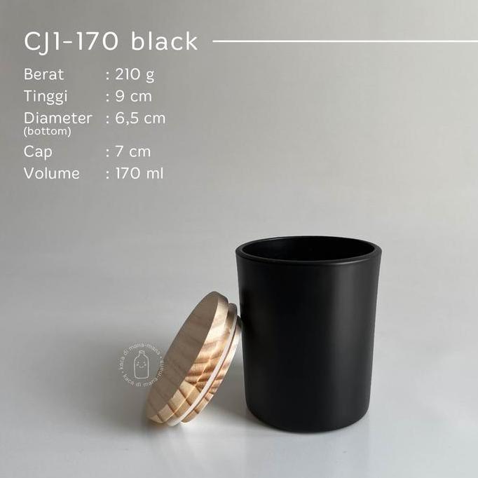 Gelas lilin Candle Jar Glass Aromatherapy Vessel termasuk tutup kayu k