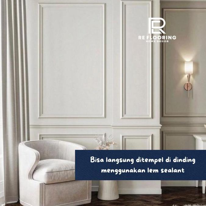List Wall Moulding PVC LAIV Putih - List Dinding / List Moulding / Lis Profil / Lis Molding / Wainsc