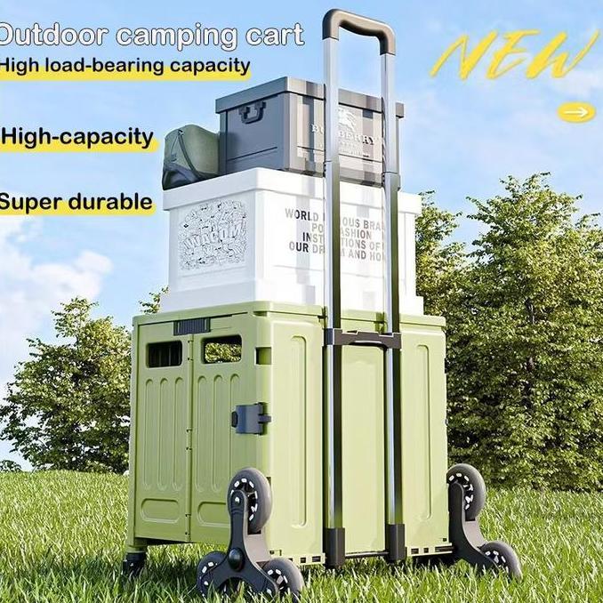 Arfex Penyimpanan troli belanja keranjang lipat sedang dan besar mudah untuk membawa roda keranjang 