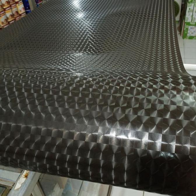 fiber pagar plastik penutup pagar hitam motif 3 D harga permeter
