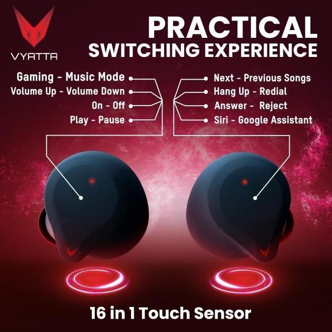 VYATTA AIRBOOM PRO TWS BLUETOOTH HEADSET EARPHONE ENC G