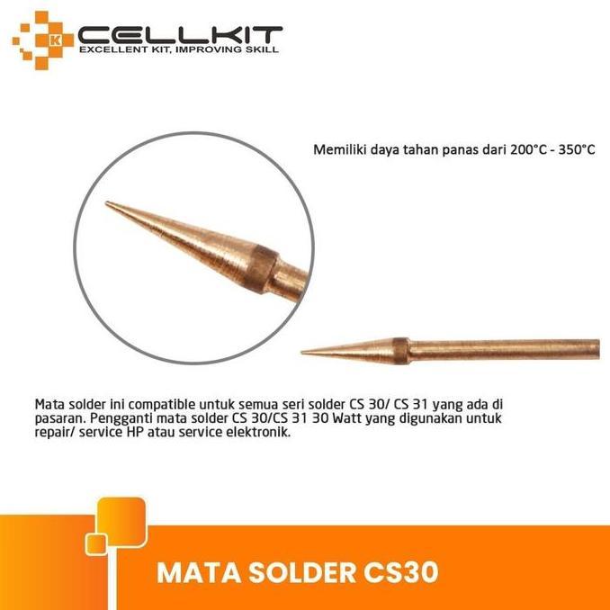 Promo Cellkit Mata Solder Cs30 / Cs31 Tembaga Ujung Lancip Cod