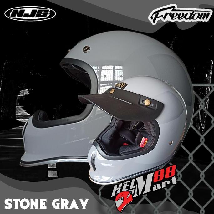 NJS FREEDOM Solid (FREE PAD) - Helm NJS Retro Classic Helm Cakil Visor