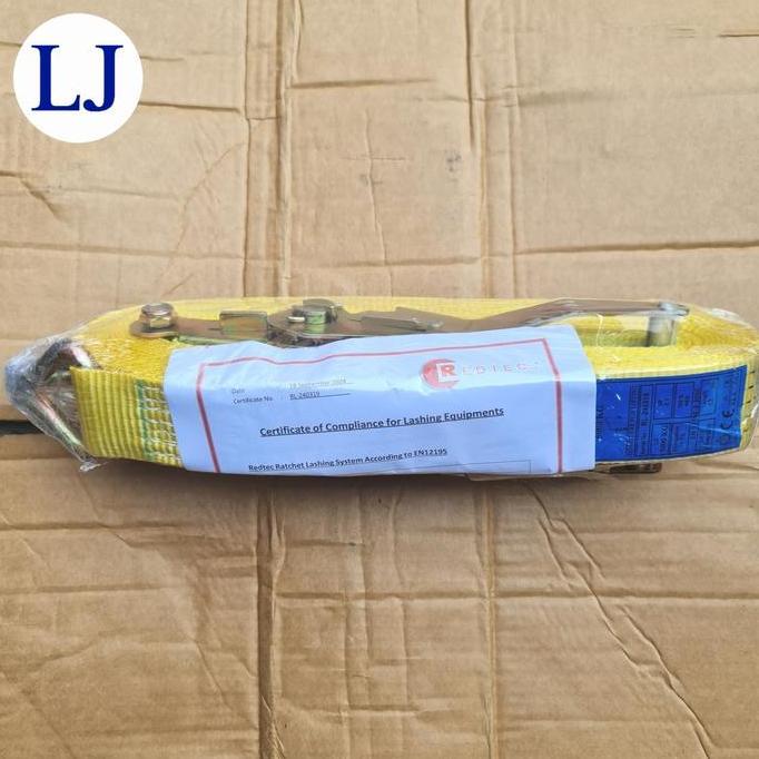 RedTec Webbing Cargo Lashing 5 Ton x 10 Meter Ratchet Tie Down / Track Belt 10 Mtr