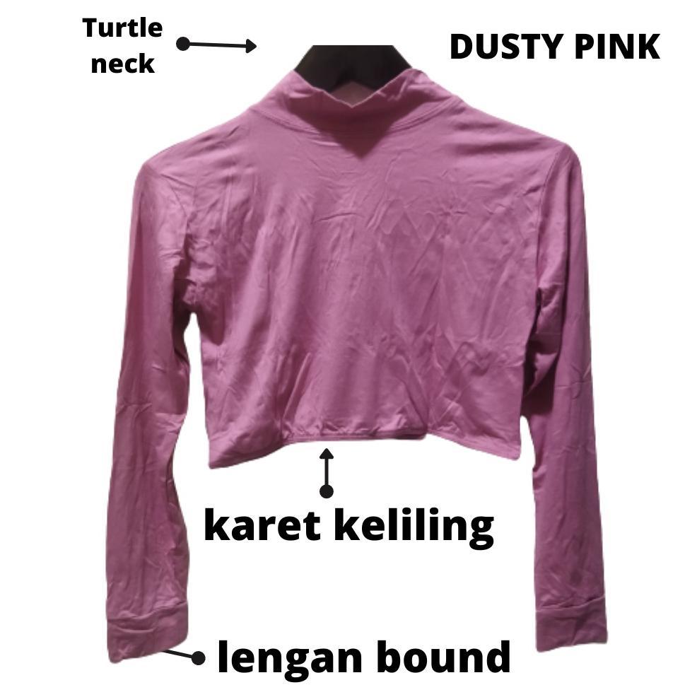 Manset India Croptop Manset India Lengan Panjang Wanita Leher Berdiri Turtleneck Crop India Bahan Ra