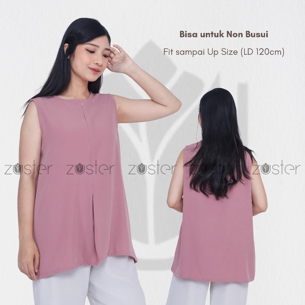 Inner Busui Bumil Jumbo Resleting Depan Atasan Tanpa Lengan LXxl Bahan Lady Zara Nyaman Adem Cod