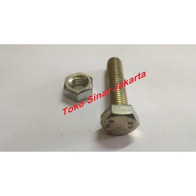 Baut 14 mm x 60 mm + Mur ( Kunci 22 mm )