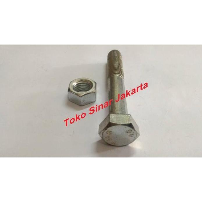 Baut 16 mm x 100 mm + Mur ( Kunci 24 mm )