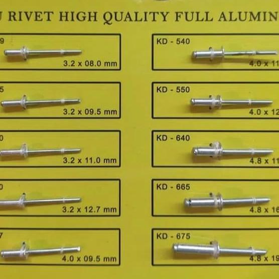 Paku Rivet / Paku Ripet Blind Rivet 537 - 4 x 9.5 mm